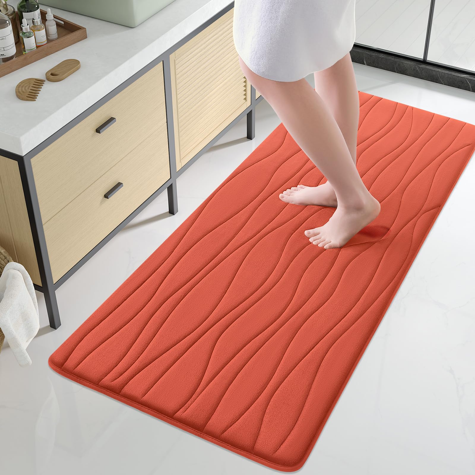 Buganda Memory Foam Bathroom Rug Mat 70x24, Extra