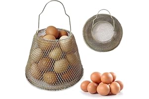 AUHAFALY JIYUJIAHUA Egg Basket, Collapsible Mini Storage - Can Easily Load Eggs for Carrying and Collecting Eggs, Easy Washing, and Fast-drying, Country Primitive Farmhouse Style, DANLAN-001