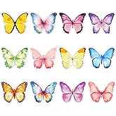 12 Pack Watercolor Butterfly Shaped Sticky Note,Cute Butterfly Self-Stick Pads to Do List Sticky Memo Pads Message Note Notepad for Kid Student Reminders School Office Supplies Stationery Gift