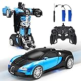 Zahooy RC Car Robot Transform Model Toy,1:18 Blue