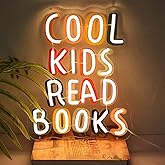 Cool Kids Read Books UV Neon Sign, Handmade Light Up USB 3D Wall Art Wall Decor Sign Light for Book Club Classroom Read Corner Kid's Reading Study Room Home Library Librarian Bookworm Gift-15.7"x12.6"
