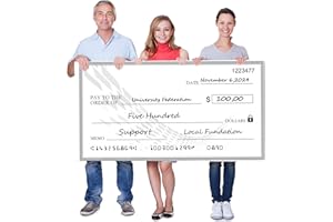 LAUSOMILE Reusable Big Check Large Check[30" x 16"] - Big Check for Presentations Giant Dry Erase Checks, Novelty Oversized Blank Checks,Large Fake Checks for Donation, Awards,Fundraisers