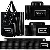 Teling 200 Pcs Thank You Plastic Bags Bulk Thank You Merchandise Bags for Wedding Business, 9 x 12'', 12 x 15'', 15 x 18''(Black)