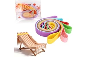 CobeTech 6 Pack Towel Bands for Beach & Cruise, Stretch Silicone with Travel Bag, Fit Lounge Chairs to Keep Towels in Place, Easy to Pack for Vacation & Pool