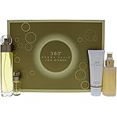 Perry Ellis 360 Women 3.4oz EDT Spray, 4oz Body Mist Spray, 3oz Shower Gel, 0.25oz EDT Spray 4 Pc Gift Set