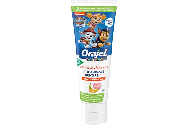 Orajel Kids Paw Patrol Anti-Cavity Fluoride Toothpaste – Natural Fruity Bubble Flavor, Fun and Effective Cavity Protection, 1