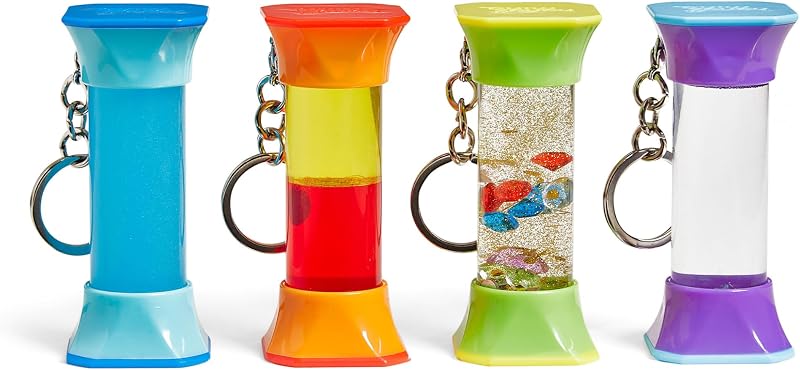 Learning Resources Soothing Swirlers Sensory Tubes Hand2mind 4 Pack Keychains