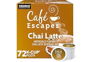 CAFÉ ESCAPES Cafe Escapes Chai Latte Keurig Single-Serve K-Cup Pods, 72 Count (6 Packs of 12)