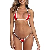 SHERRYLO Micro Bikini Extreme G String Slutty Mini Thong Bikinis Sexy Teeny Swimsuit for Women Triangle Exotic Bathing Suit