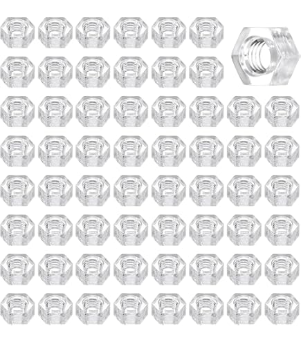 20-Pack Clear Acrylic/Polycarbonate Countersunk Screws – M6 X 40mm, With Nuts & Washers, Cross Head, Non-Metallic, High Optical Clarity