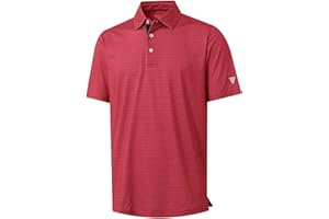 M MAELREG Mens Golf Shirt Short Sleeve Dry Fit Print Moisture Wicking Performance Patterns Collared Polo Shirt
