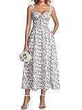 KUTUMAI Floral Corset Midi Dresses for Women 2025
