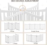 Yaheetech Wooden Dog Gate Indoor 4 Panels 61 cm H x 202 cm L White view 5