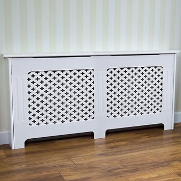 Vida Designs Oxford Radiator Cover White Traditional Painted Mdf