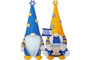 KnomeKo Hanukkah Gnomes Jewish Gifts and Decorations - Menorah Decor, Chanukah Gnome Gifts, Ornaments for Home and Tiered Tray