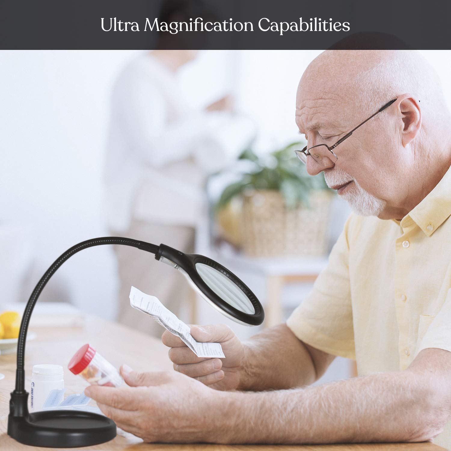 Brightech LightView Pro Flex 2 in 1 Magnifying Desk Lamp, 1.75x Light Magnifier, Adjustable Magnifying Glass with Light for Crafts, Reading, Close Work