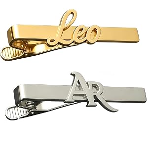 Personalized Name Tie Clip for Men, Custom Stainless Steel Tie Pin, Gifts for Groomsman Best Man Dad Boyfriend on Wedding Bir