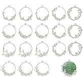 ZGGAZCA 18pcs Bezels for Resin Jewelry Making Open Ice Bezel Frames with Flat Bails Ocean and Sea Charms Pendants Hollow Resin Open Cabochons for Earrings DIY Crafts Summer Decorations Silver