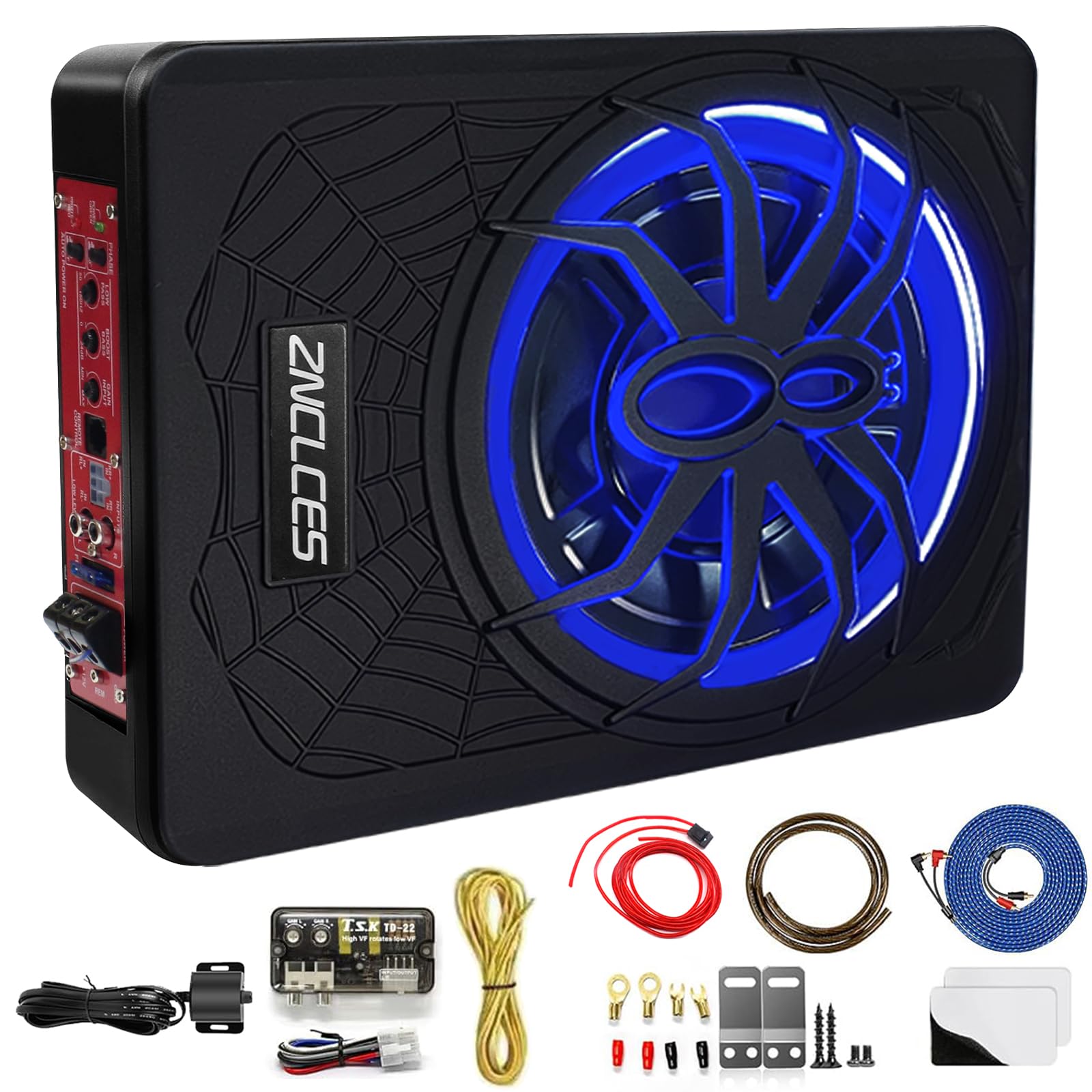 Photo 1 of **ONLY SUB WOOFER-ACCESSORIES**ARE MISSING**2025 Upgraded 10" 1200W Slim Under Seat Powered Car Subwoofer with Colorful LED Ambient Lights, Car/Truck Audio Sub Built in Amplifier Outstanding Heat Dissipation, Powerful Bass for Passion Driving