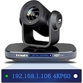 FoMaKo 4K 60fps NDI PTZ Camera 20X Optical, AI Auto-Tracking/Auto-Frame, 1/1.8" CMOS 8.42MP, NDI 6 &amp; HX3, HDMI 3G-SDI USB3.0 PoE for Live Streaming Broadcast, Large Venue Conference Room Church K820N