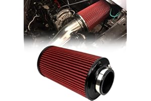RYANSTAR RACING 76mm 3" High Flow Round Tapered Cone Cool Air Filter Cleaner with Top Filter Design Long 270mm tall