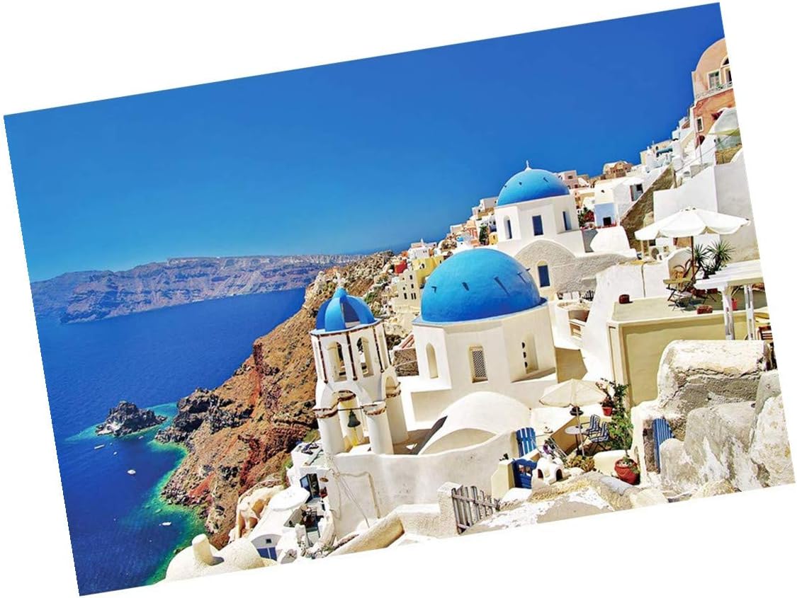 Puzzles for Adults, Oillian 1000 Piece Puzzle for Adults Kids Gift - Santorini Landscape Jigsaw Puzzle