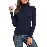 kayamiya Women's Turtleneck Sweater Slim Fit Ribbed Knit Long Sleeve Pullover Sweater Tops