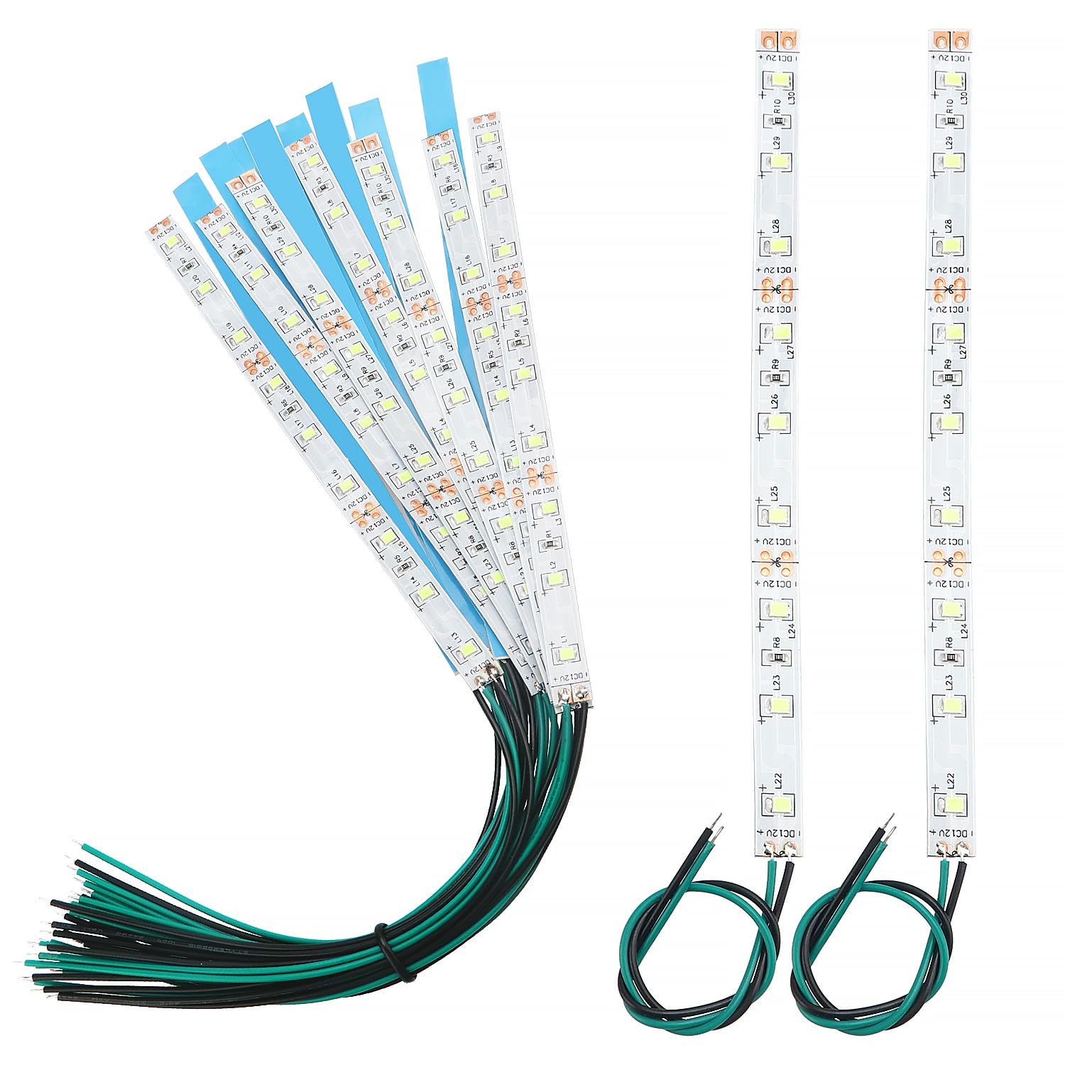 YIXISI 15 PCS 150mm Prewired Strip LED, 12V - 18V LED Strip Light, 2335 SMD LED Light, Green
