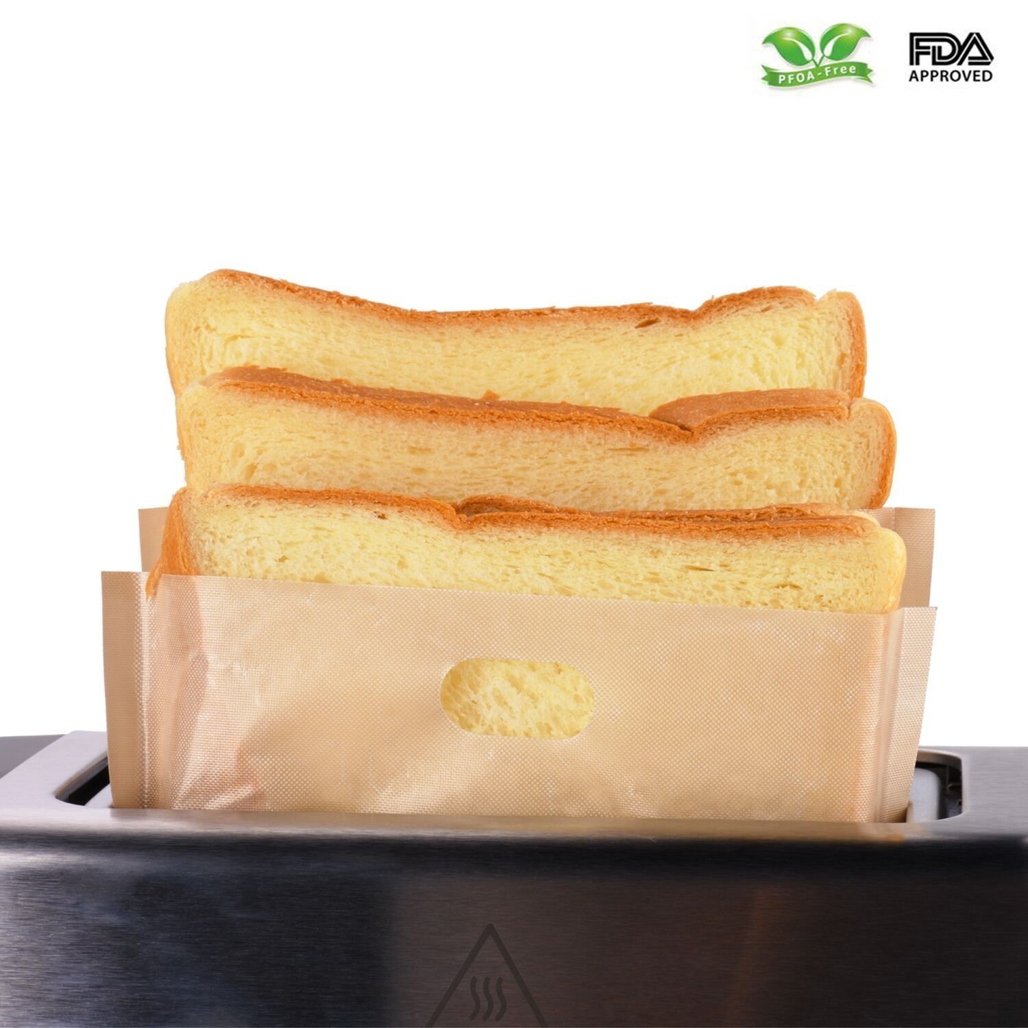 EatronChoi Non Stick Toaster Bags (Set of 6) Reusable and Heat Resistant Easy to Clean,Perfect for Sandwiches Pastries Pizza Slices Chicken Fish Vegetables Panini & Garlic Toast