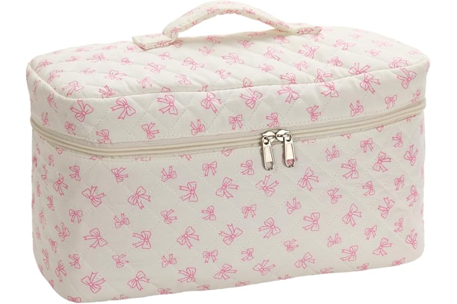 Padded Travel Case Compatible with Dyson Airwrap Complete Styler and Attachments, Quilted Cotton Portable Storage Bag for Hair Dryer Shark Flexstyle Dyson Airwrap Brush Hair Accessories