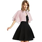 Women's Soft Chiffon Shawl Wraps Shrug for Evening Dress Wedding Cape Bolero Flapper Cover Up