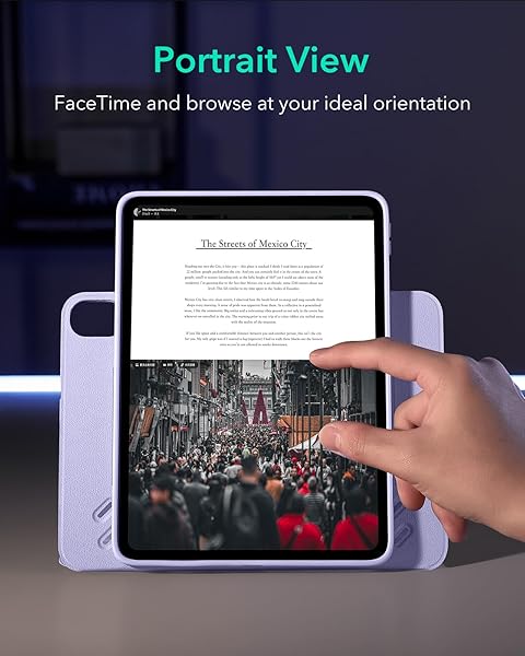 ESR FOR IPAD AIR 11 INCH CASE M3/M2 (2025/2024), IPAD AIR 5TH/4TH GEN CASE (2022/2020) 10.9 INCH, REMOVABLE MAGNETIC COVER, ADJUSTABLE PORTRAIT/LANDSCAPE STAND, 9 STANDING ANGLES, LIGHT PURPLE