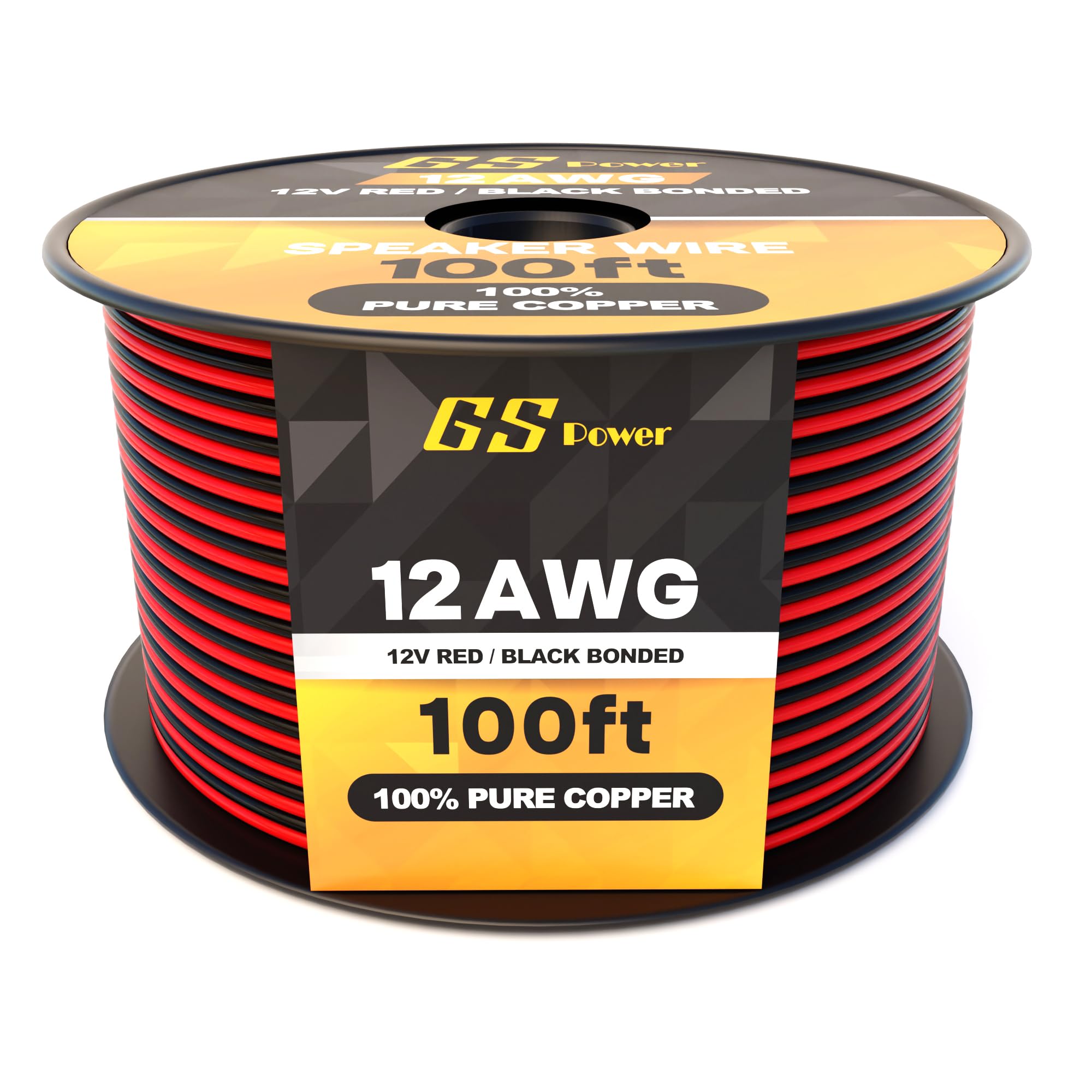 Photo 1 of GS Power 12 Gauge Wire 100ft Oxygen Free, OFC Pure Copper Electrical 12v Low Voltage Speaker Wire Spool, 12AWG for Electric, Automotive, Trailer, Stereo, RC, Car, Home Theater, LED, Lamp Wiring
