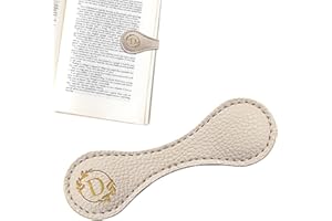 Estivaux Leather Magnetic Bookmarks for Women Men, Capital Letters Bookmark Monogram Book Marker Clip with Gold Initials Beige White Leather Bookmark Charm for Book Lover Readers (Letter D)