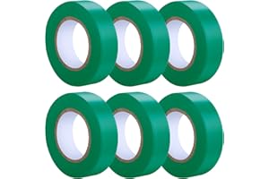 G GEYYANG GEYYANG Green Flagging Tape,3.35 Mil Thick,0.7" x 98ft, 6 Rolls,Non-Adhesive Plastic Ribbon Marking Tape for Survey Boundaries, Trees and Home Workplace,Trail Marking