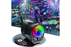 AMOSAMZ Disco Ball Party Lights, Disco Dj Lights Sound Activated RGB Strobe Lights Laser Llights Projector with Remote Control for Parties Bar Birthday Wedding Holiday Event Live Show Xmas Decorations KTV