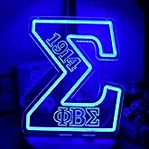 ΦBΣ Fraternity Neon Signs Dimmable 1914 Sigma Greek LED Neon Lights for Wall Decor, Sigma Fraternity Neon Lights with USB Power Paraphernalia LED Signs for Birthday Party Decor