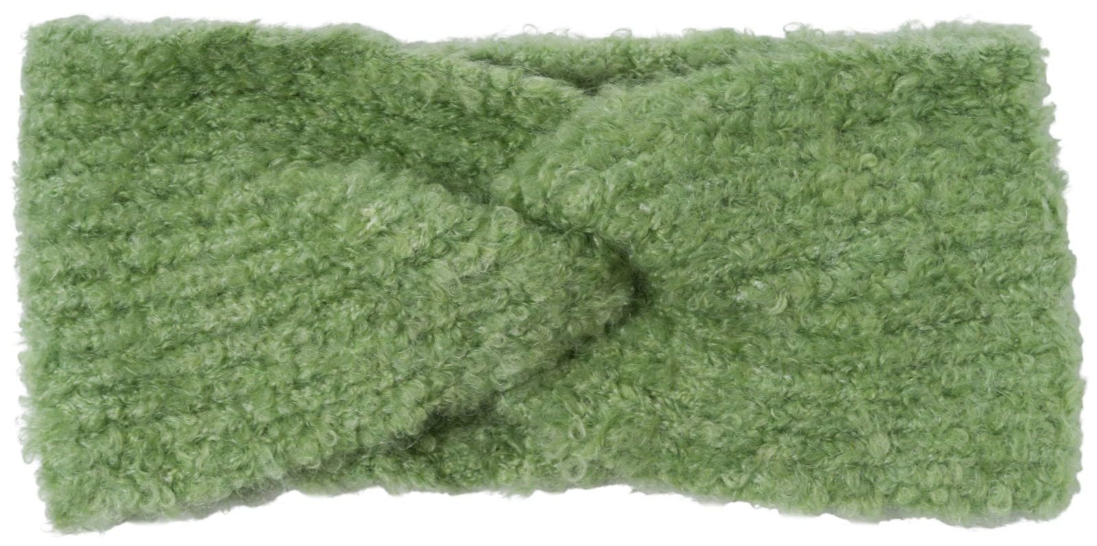 styleBREAKER Women's Knitted Headband with Rib Knit Pattern and Twist Knot, Warm Winter Hairband Boucle Look, Headband 04026063, Colour:Lime-Green