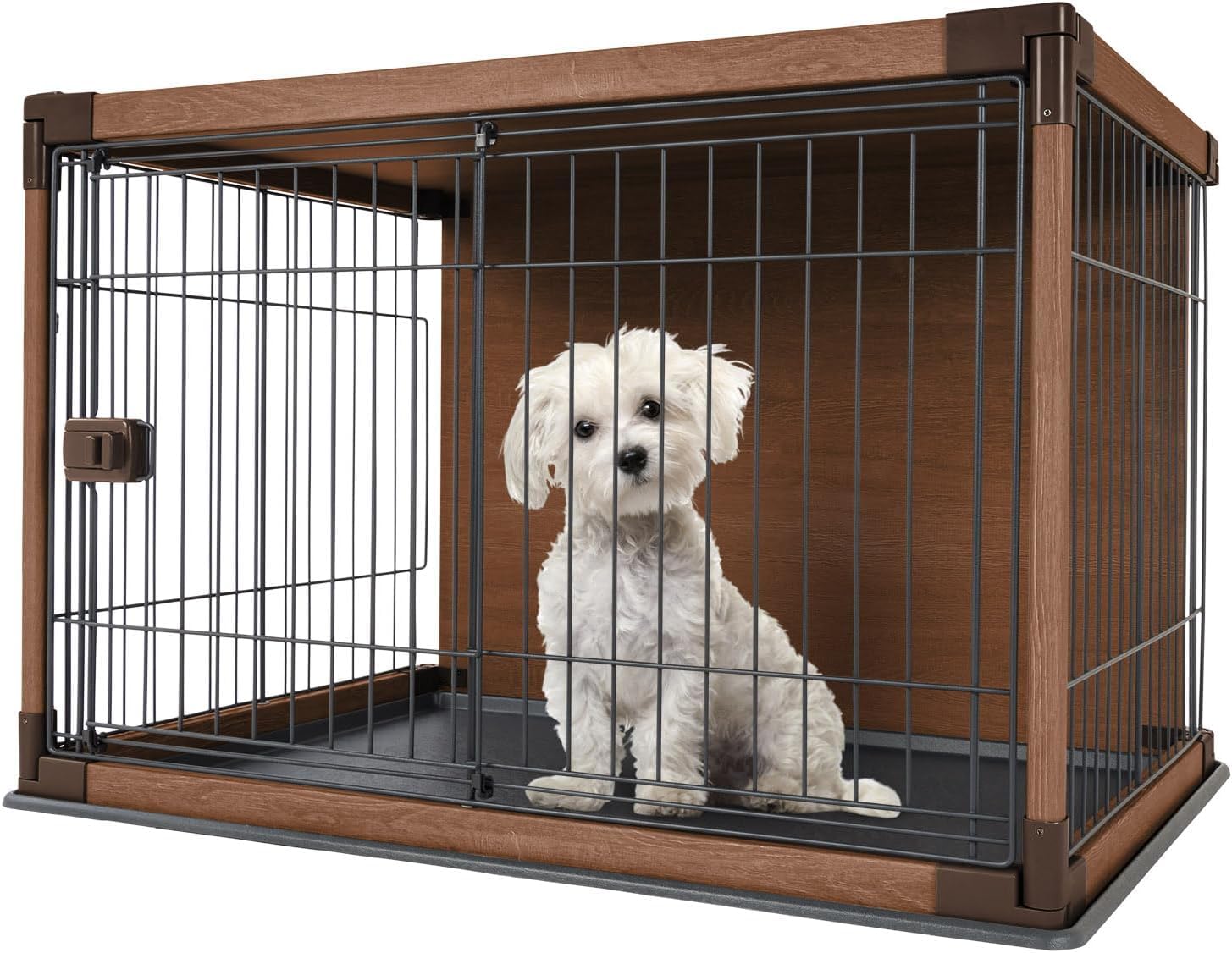 IRIS USA FurnitureStyle Wooden Dog Crate, Modern Indoor Dog Cage