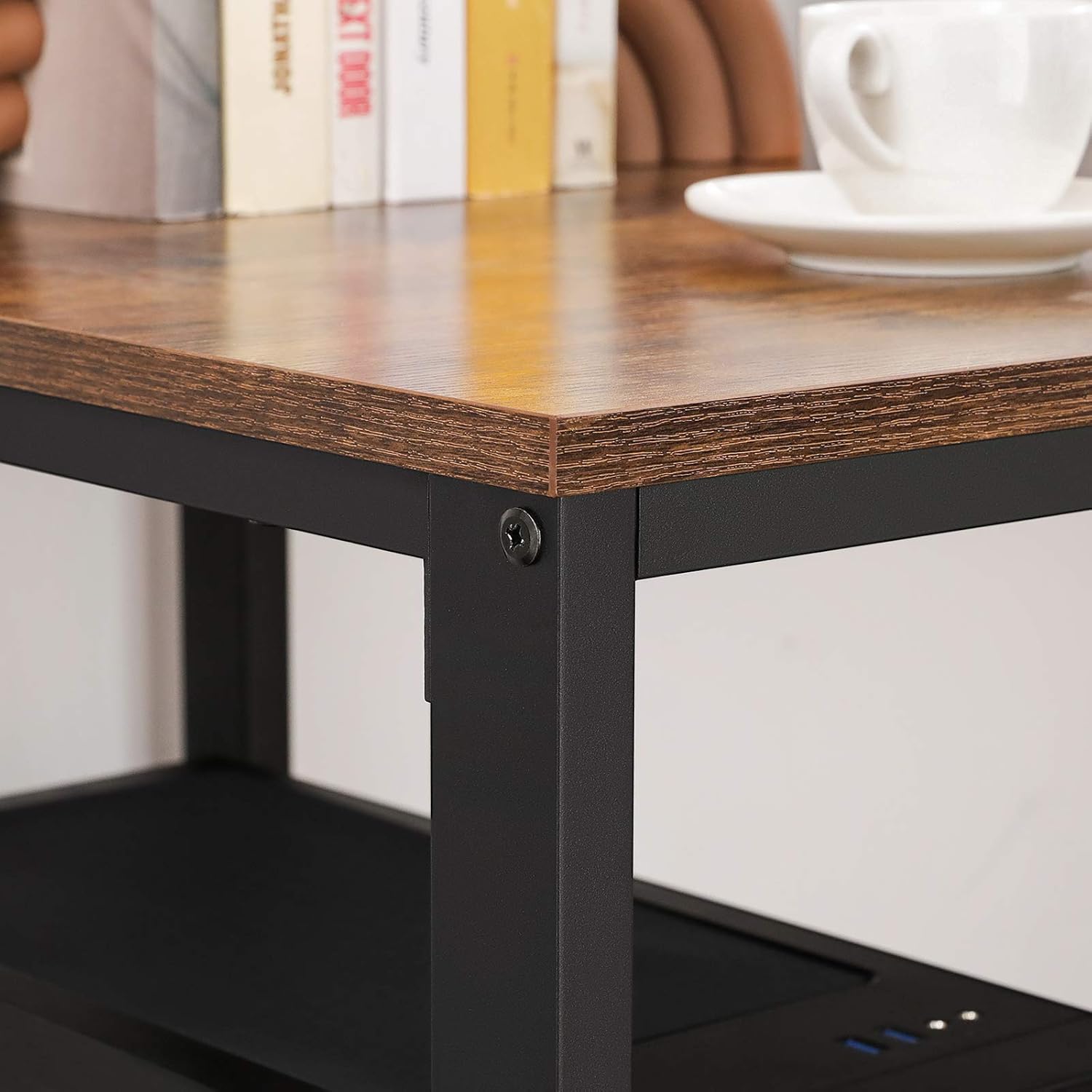 VASAGLE L-Shaped Computer Desk, Corner Desk, 54-Inch Writing Study Workstation with Shelves for Home Office, Gaming Table, Space-Saving, Easy to Assemble, Industrial, Rustic Brown and Black ULWD72X: Furniture & Decor