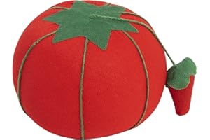 Dritz 4" Large Tomato Pin Cushion with Strawberry Emery, 1 Count, Red