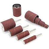 scottchen PRO 2&rdquo;Long Sanding Drums and Sleeves Set with 1/4&rdquo;Shank for Drill or Drill Press, Sanding Drum Kit for Sanding Smoothing Shaping Polishing Fiberglass Wood Metals, 60,80,120 Grit-16pack