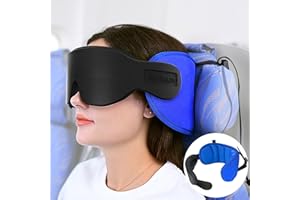 SARISUN Travel Pillows for Airplanes, Airplanes Pillow for Sleeping Travel with Eye Mask, Airplanes Headrest Travel Pillows for Long Flight, Road Trip Car Headrest, FSA HSA Eligible Approved, Blue