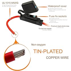 Gaoekoius 2PCS 16AWG Inline Fuse Holder with 10A