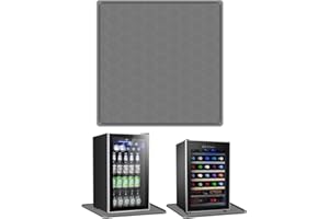 WINCEED 23inch Mini Fridge Silicone Mat with Raised Edge, Refrigerator Floor Protector Mat, Under Small Fridge Mat, Prevent Water Leakage and Floor Damage Protect from Fridge Washing Machine Wine Cooler, Grey