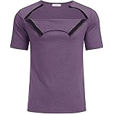 Dyeek Chemo for Shirt Port Access Chemotherapy Must Haves Tear Away Side Snap Short Sleeve Post Shoulder Surgery Shirts