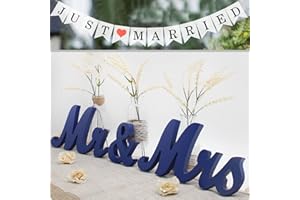 YEHLIABO Wooden Mr and Mrs Letter, Classical Mr. & Mrs Wedding Sign for Wedding Table, Large Wooden Letters for Sweetheart Ta