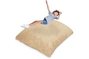 Matini Home Crash Pad - Sensory Pad with Cover Foam Blocks for Kids and Adults, Ideal Gymnastics Equipment to Jump, Play or Relax - Beige 48" X 60"