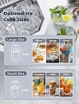 Acmeenjoy Ice Maker Countertop Portable 12kg/24h 9 Cubes in 6-8min view 4