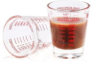 Shot Glass Measuring Cup, 2PCS Measuring Shot Glasses, Thick Base Liquid Measuring Cup for Espresso Shot Glass and Measuring 